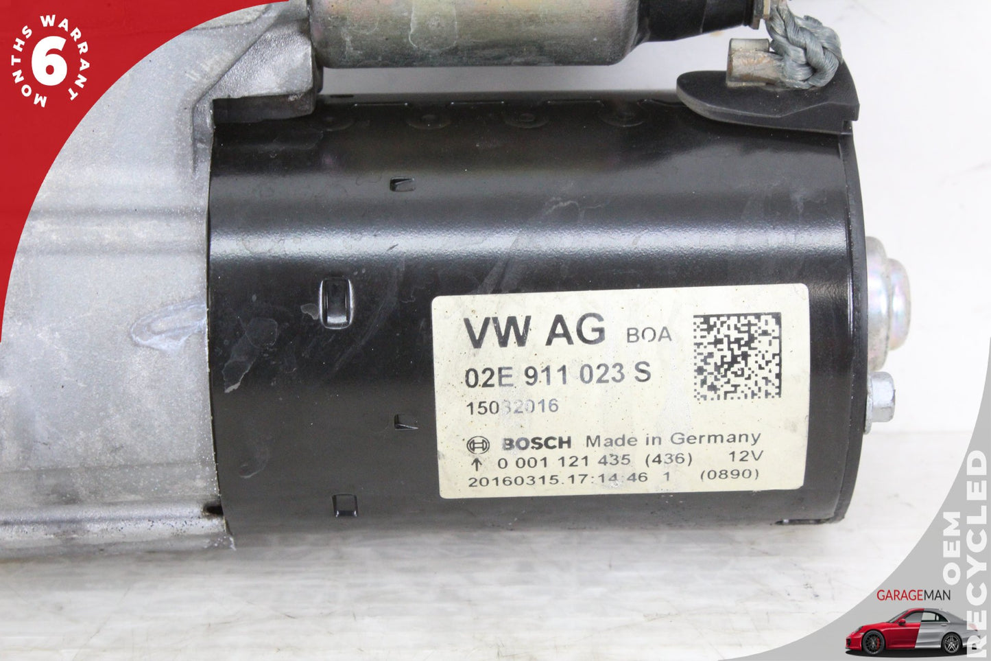 2011-2018 Audi A3 S3 TT TTS Quattro 12V Engine Starter Motor Bosch 02E911023S