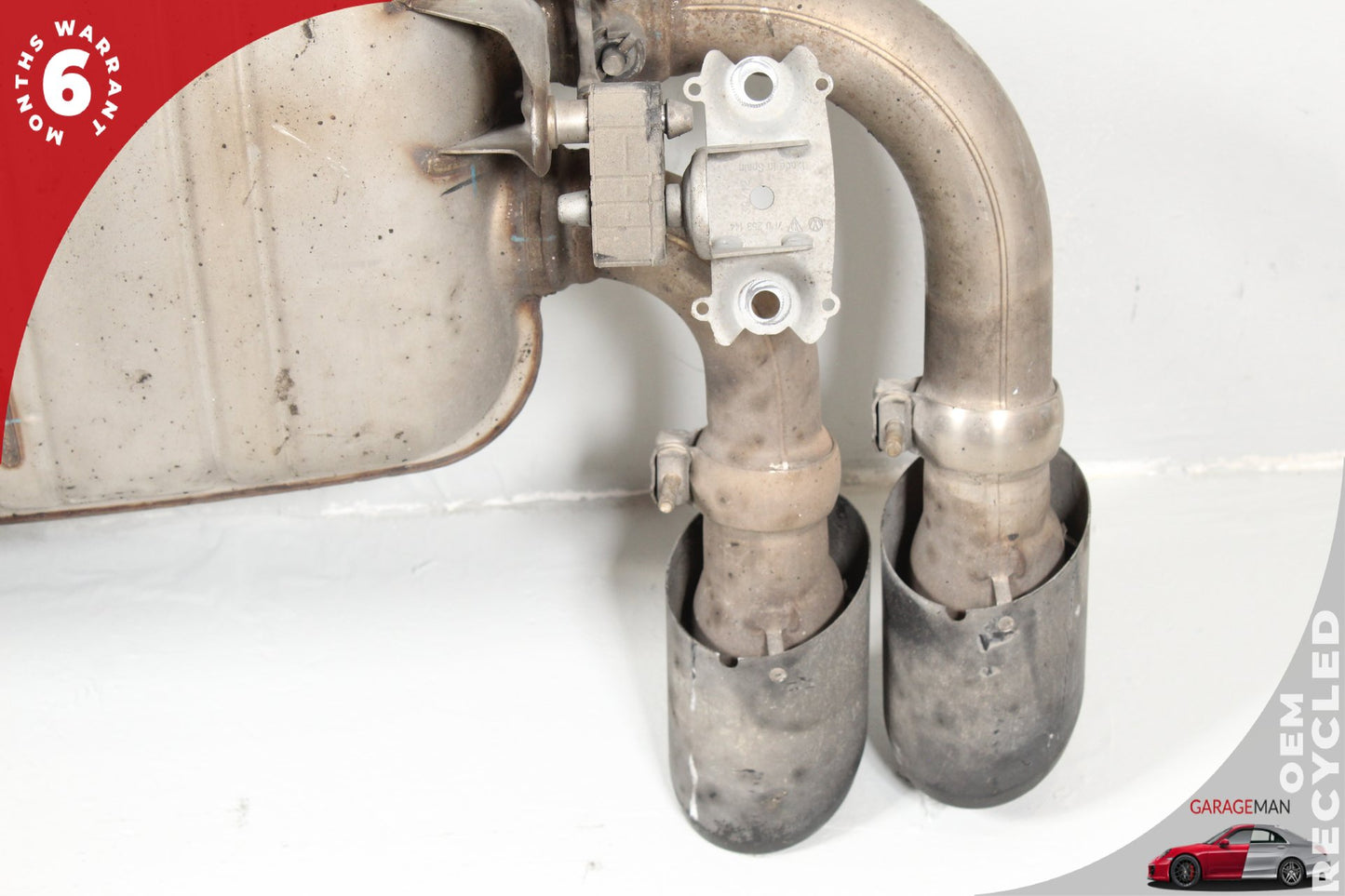 11-18 Porsche Cayenne 92A SUV Quad Exhaust Muffler Assembly w/ Valves 95811191032