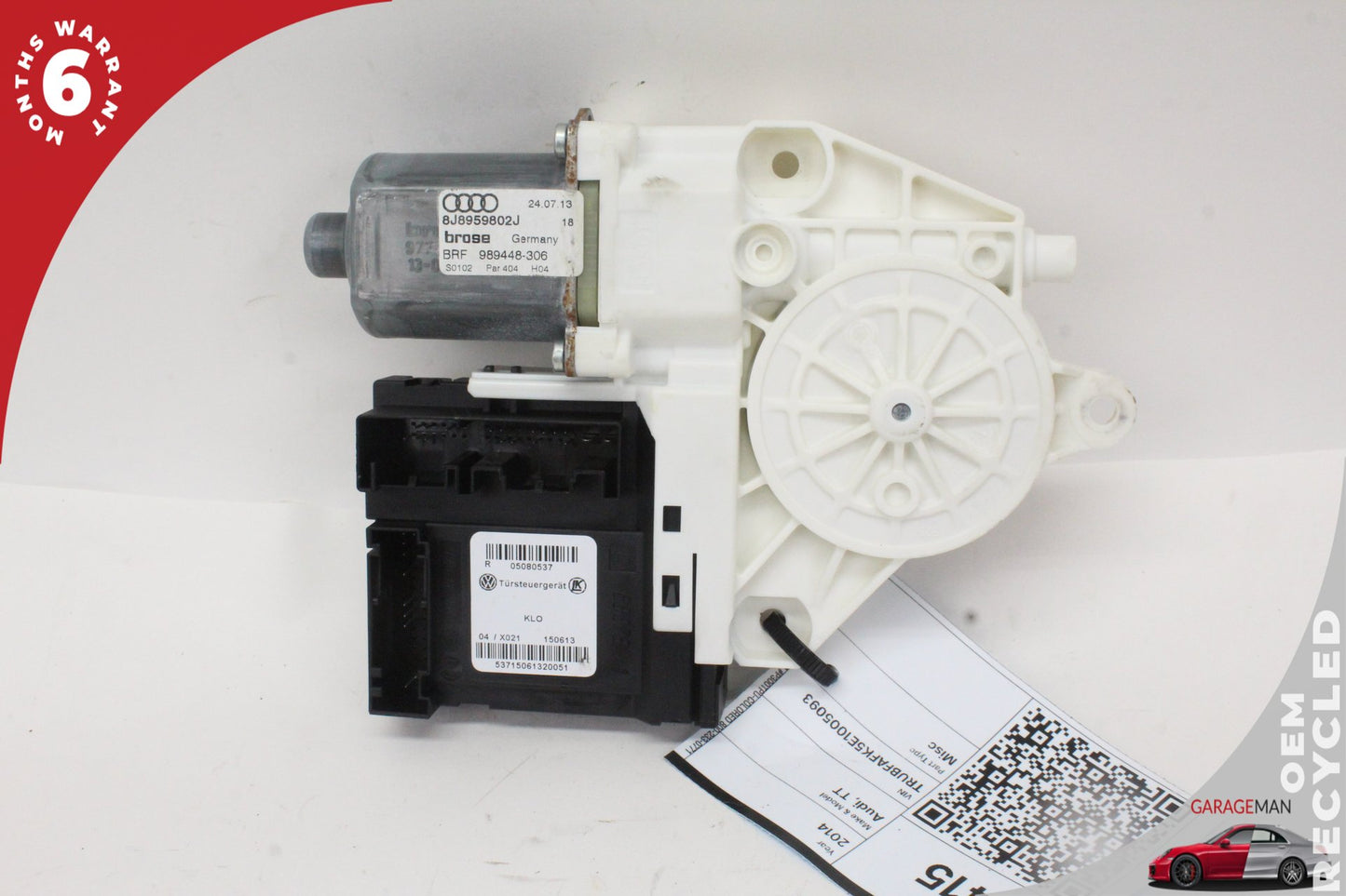 08-15 Audi TT 8J Coupe Front Right Window Regulator Motor 8J8959802H OEM
