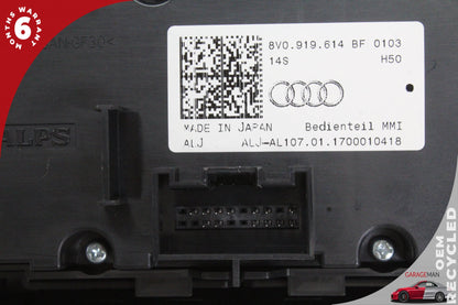 15-18 Audi A3 8V Sedan Radio Media Interface Controller Panel 8V0919614Q Genuine