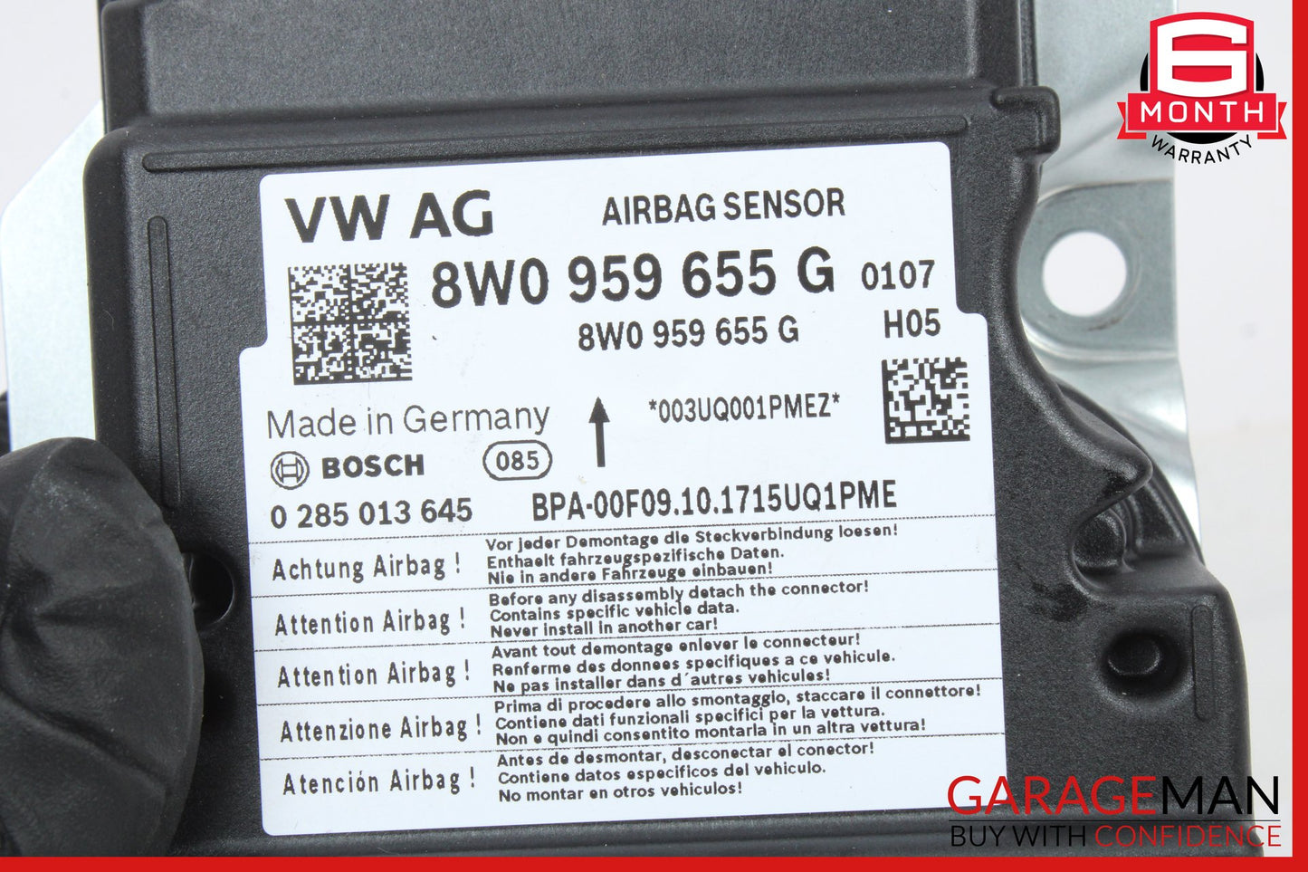 2017-2023 Audi A4 S4 A5 S5 Sedan Airbag Sensor SRS Bosch 8W0959655G OEM