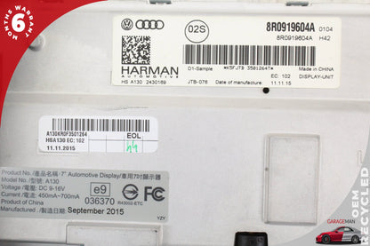 2013-2016 Audi SQ5 8R SUV Info Navigation Display 8R0919604A
