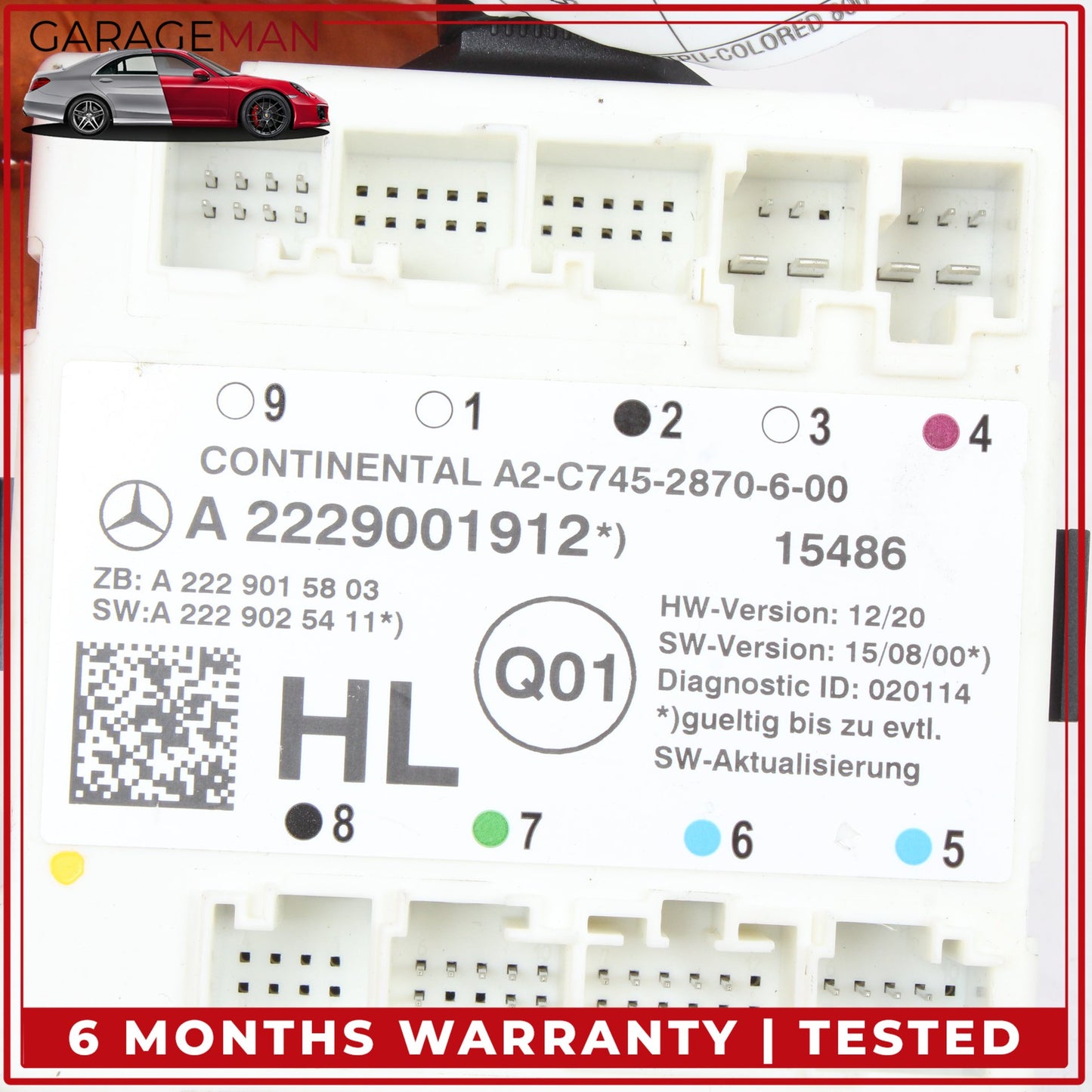 2015-2020 Mercedes W205 C300 Rear Left Side Door Control Module 2229001912 OEM