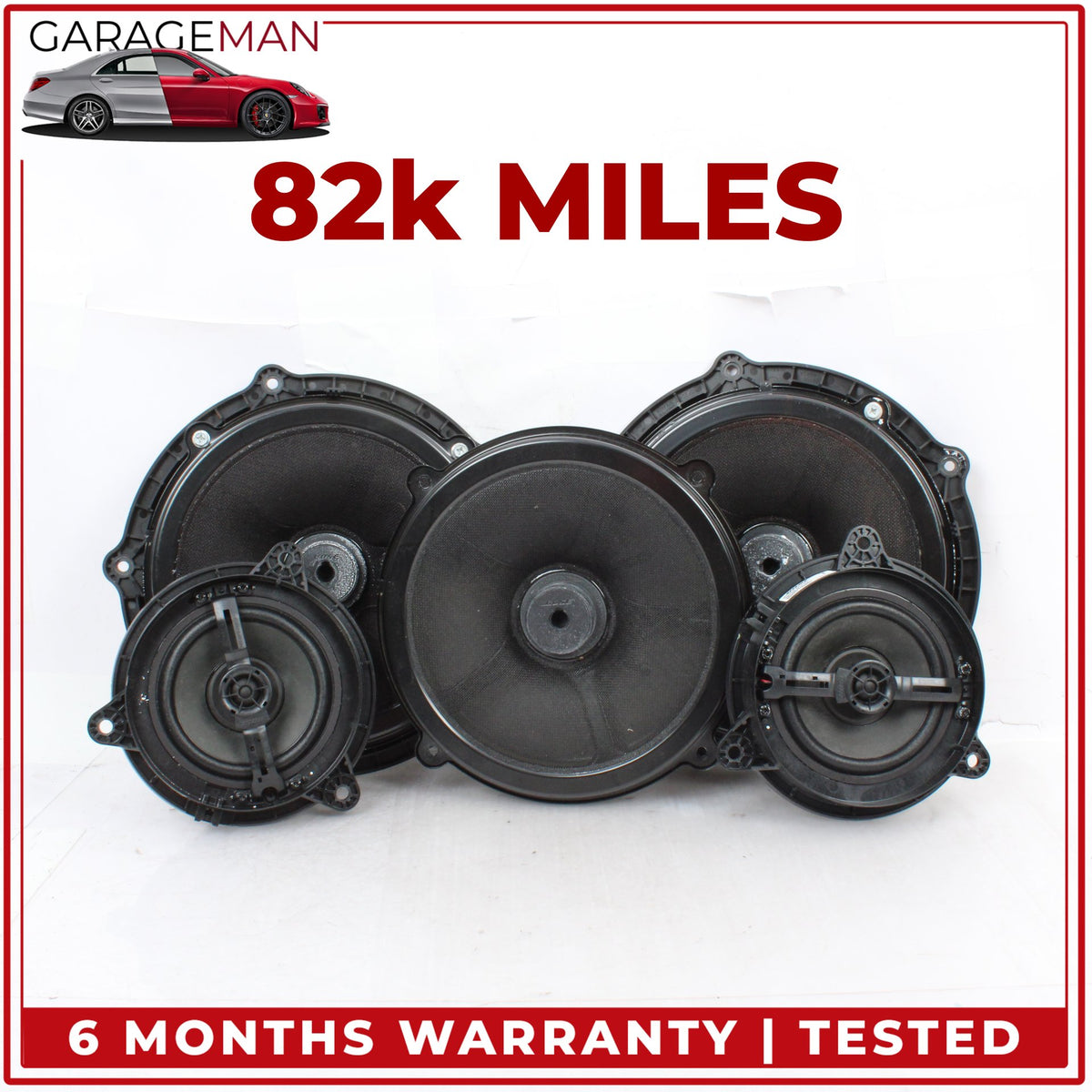 2014-2022 Infiniti Q50 Front & Rear Left & Right Door Speakers Set w/ Sub Woofer