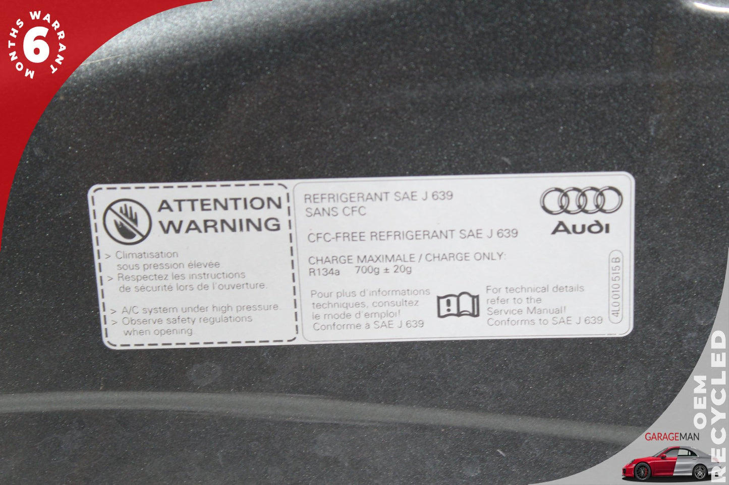 2007-2015 Audi Q7 4L Station Wagon Front Hood Bonnet Panel 4L0823029A OEM
