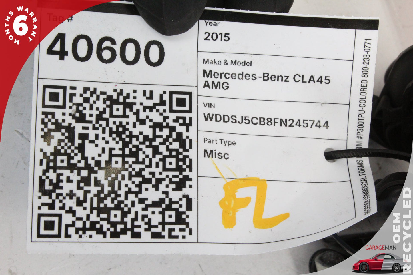 2014-2020 Mercedes W117 CLA45 AMG CLA250 Front Left Seat Belt 1178601385 OEM