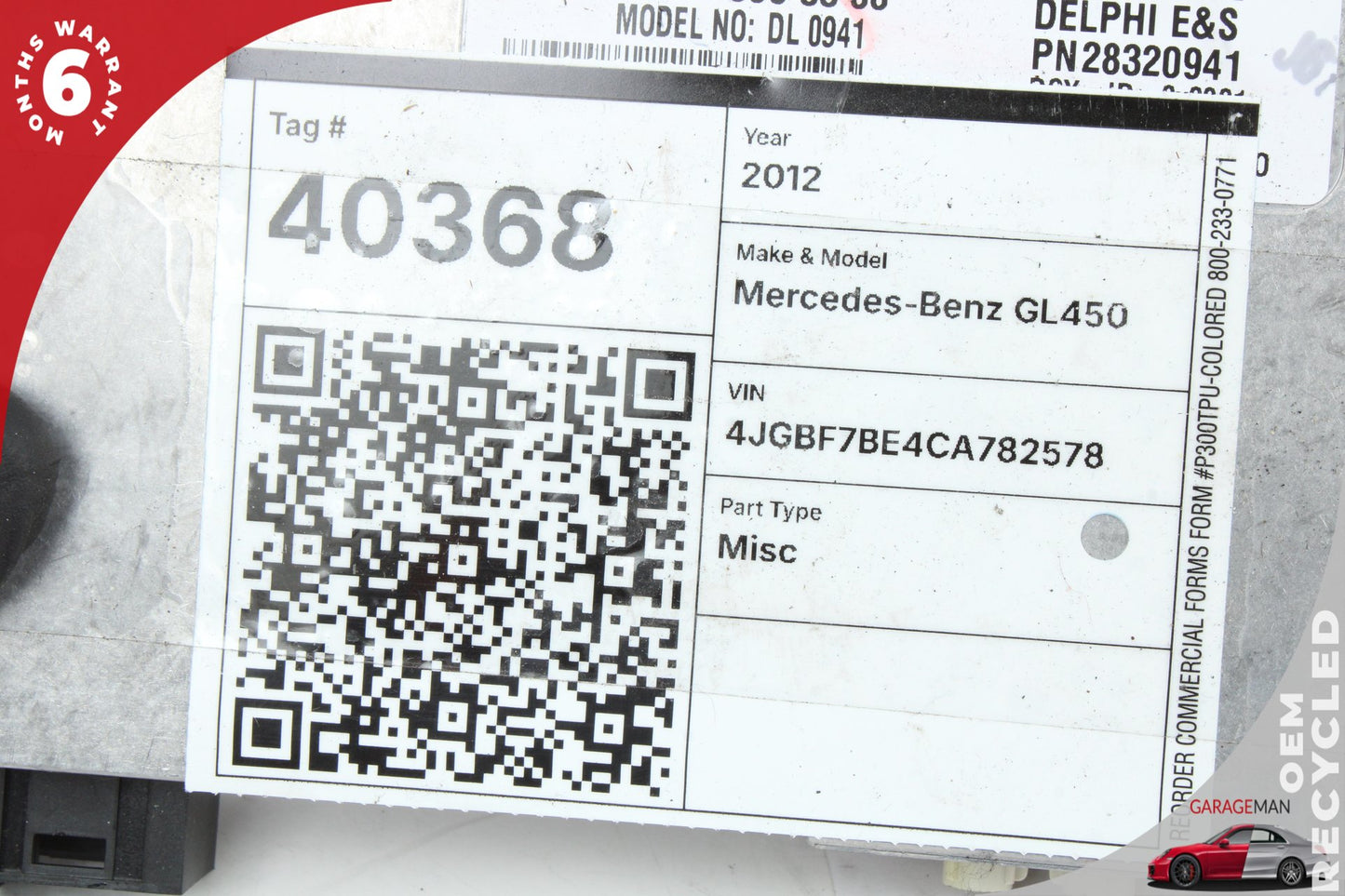 2009-2013 Mercedes X164 GL450 Sirius Satellite Radio Receiver 1719063300 OEM