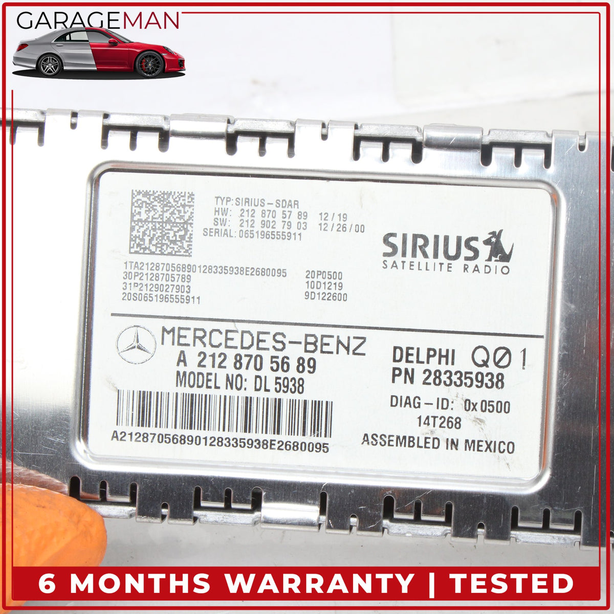 2010-2017 Mercedes W212 E400 Sirius Satellite Radio Receiver 2128705689 OEM