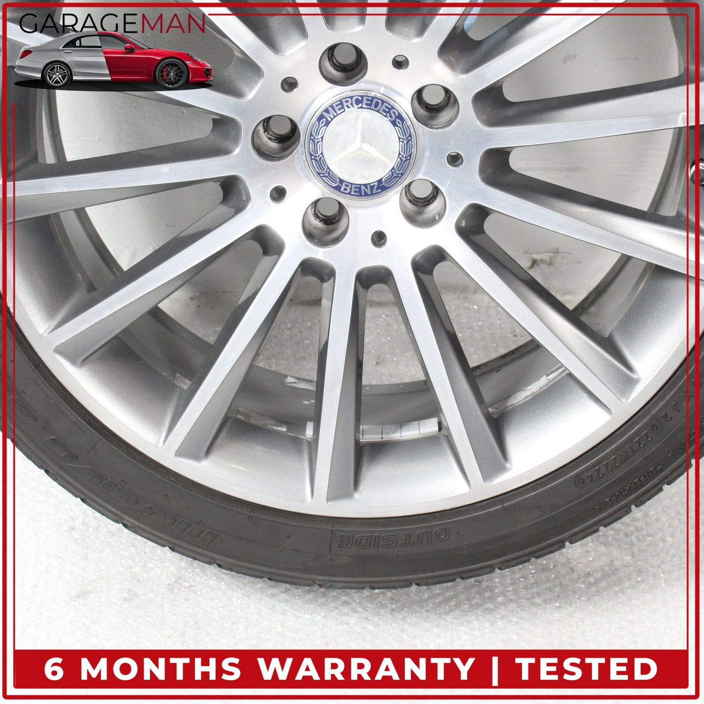 2015-2023 Mercedes W205 C300 Front Side Wheel Rim w/ Tire 7.5JX19H2 ET44 OEM
