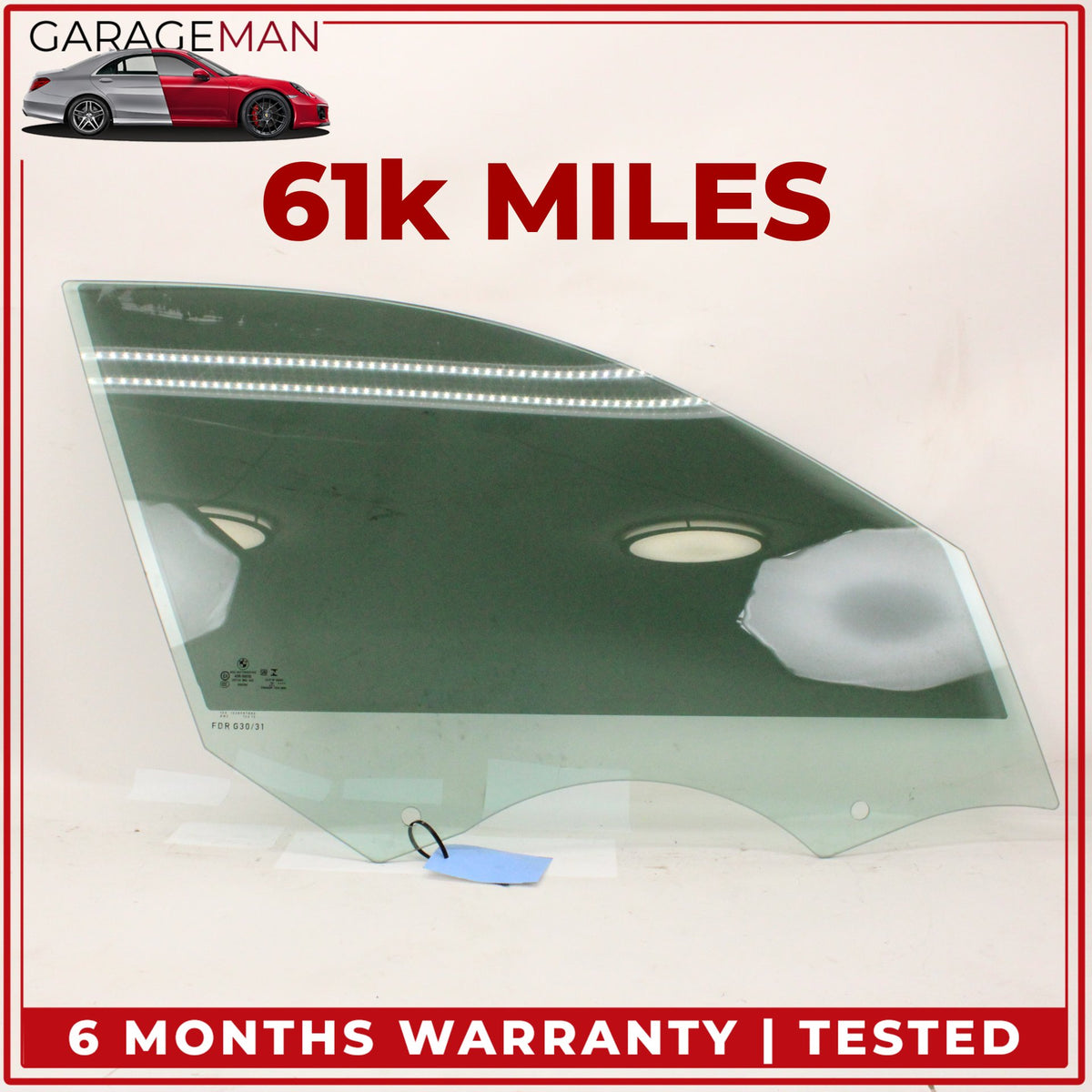 2017-2023 BMW 530e 540i G30 Front Right Passenger Side Door Window Glass OEM