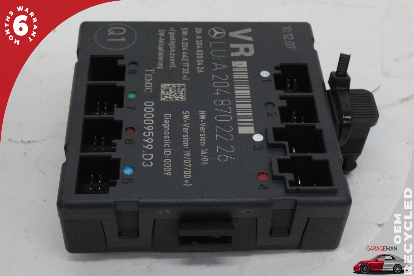 08-14 Mercedes-Benz C300 W204 Right Front Door Control Module 2048702226 OEM