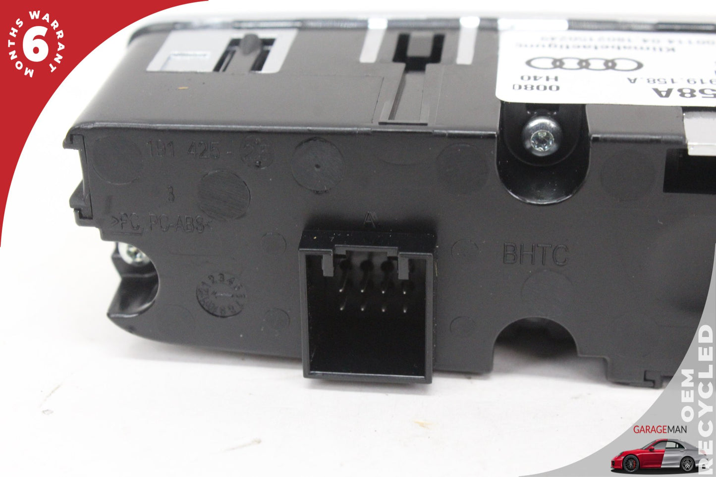 2018-2024 Audi Q5 Rear Seat A/C Heater Climate Control Switch 80A919158A OEM