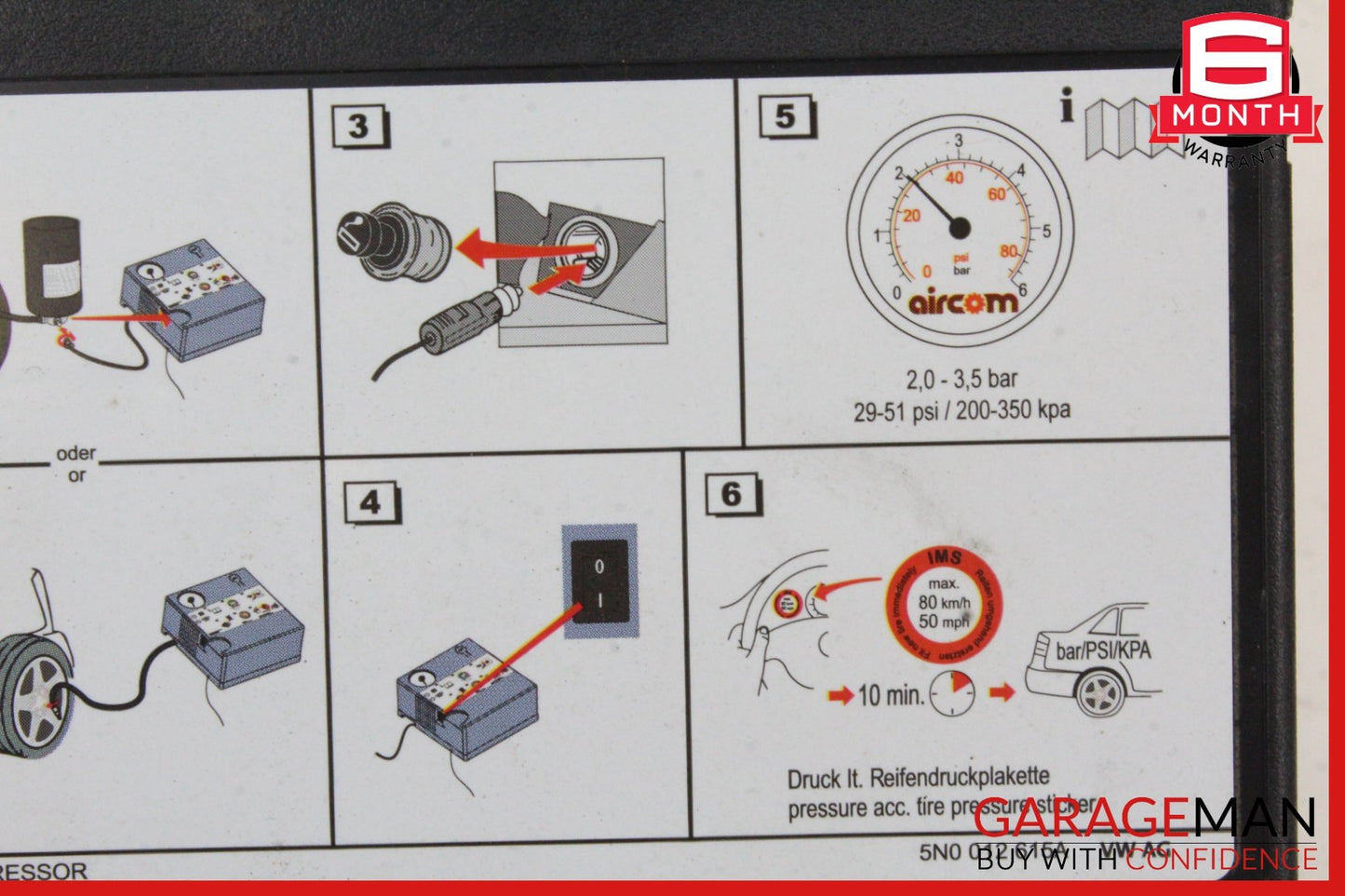 2015-2024 Porsche Cayman 981 Panamera Tire Air Compressor Pump 5N0012615A OEM