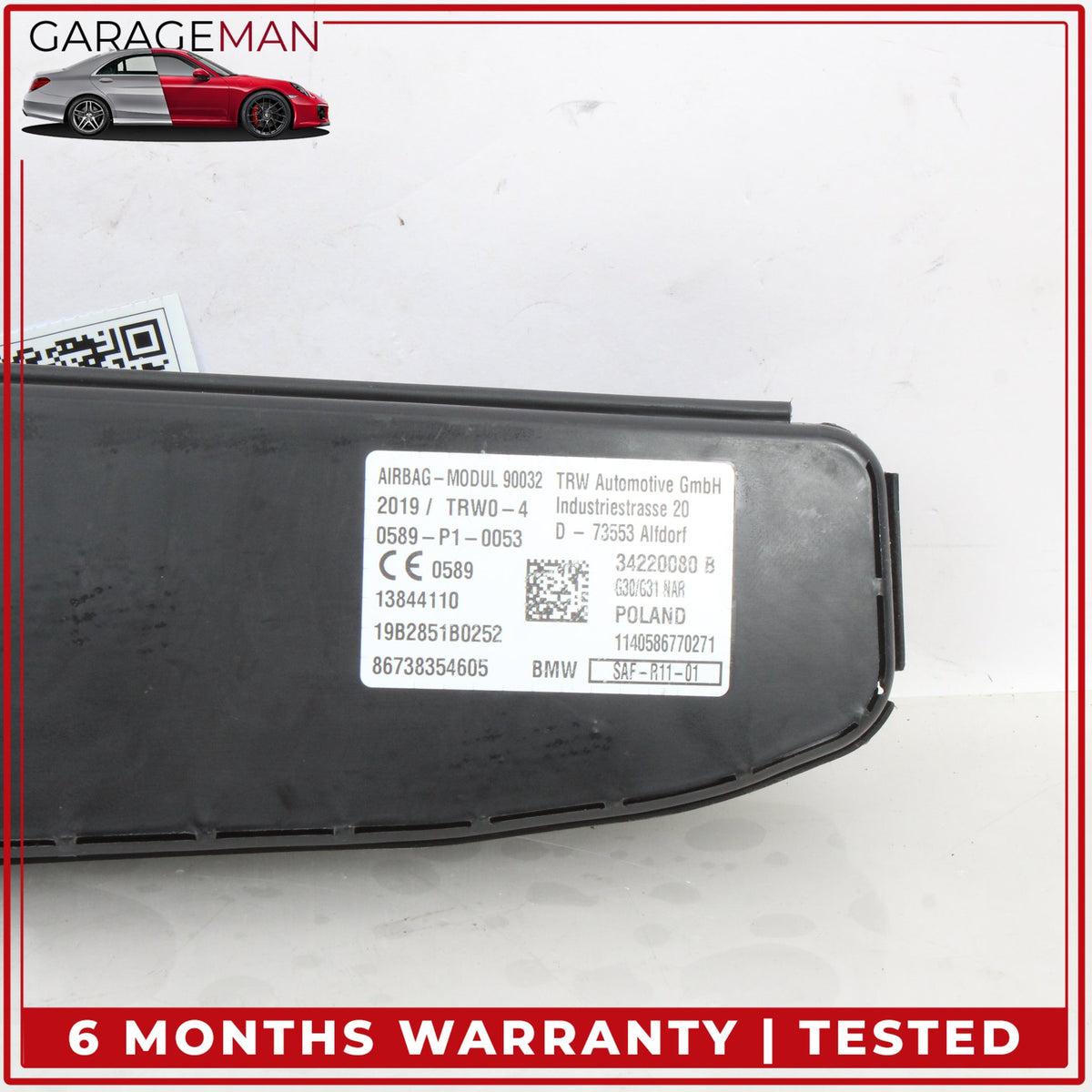 2017-2023 BMW 530e G30 Front Right Passenger Side Seat Airbag 34171907D OEM