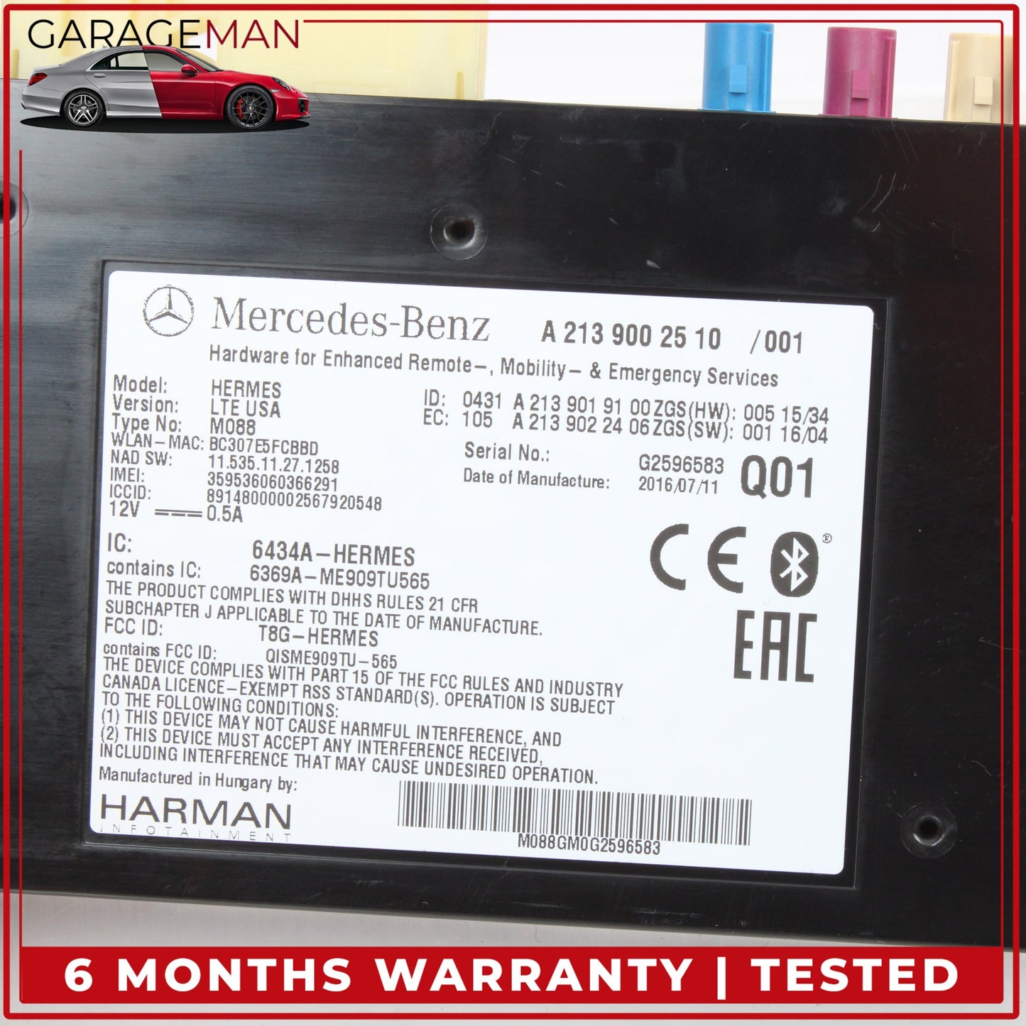 2012-2023 Mercedes W222 S550e Telematics Communication Control Module Unit OEM