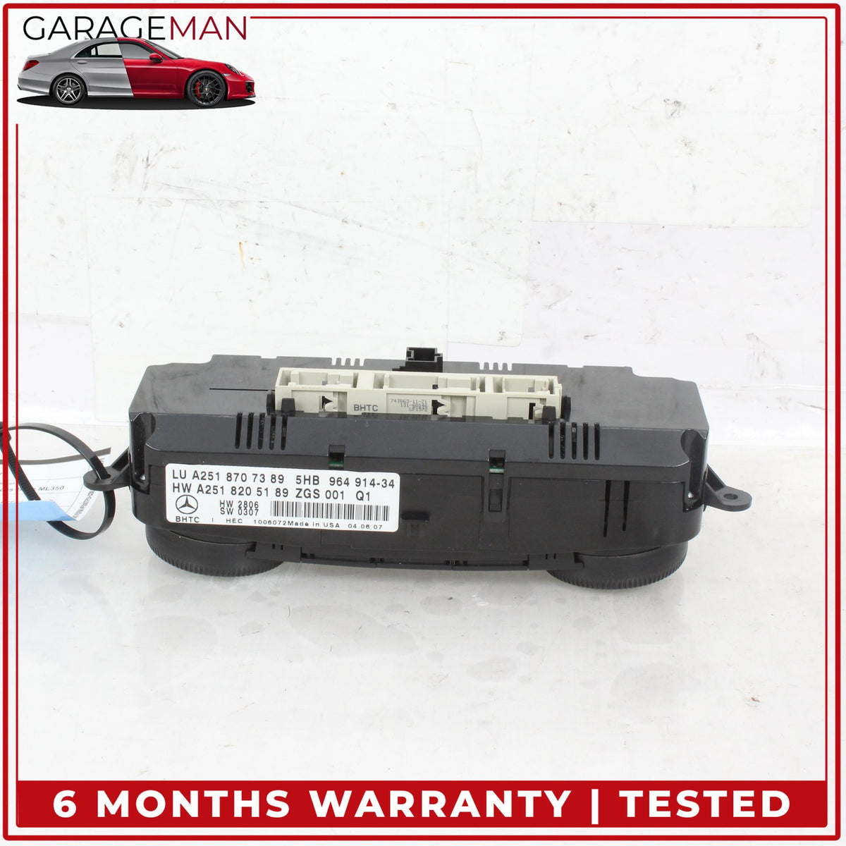 2006-2013 Mercedes W164 ML350 AC Temperature Climate Control Switch Panel OEM