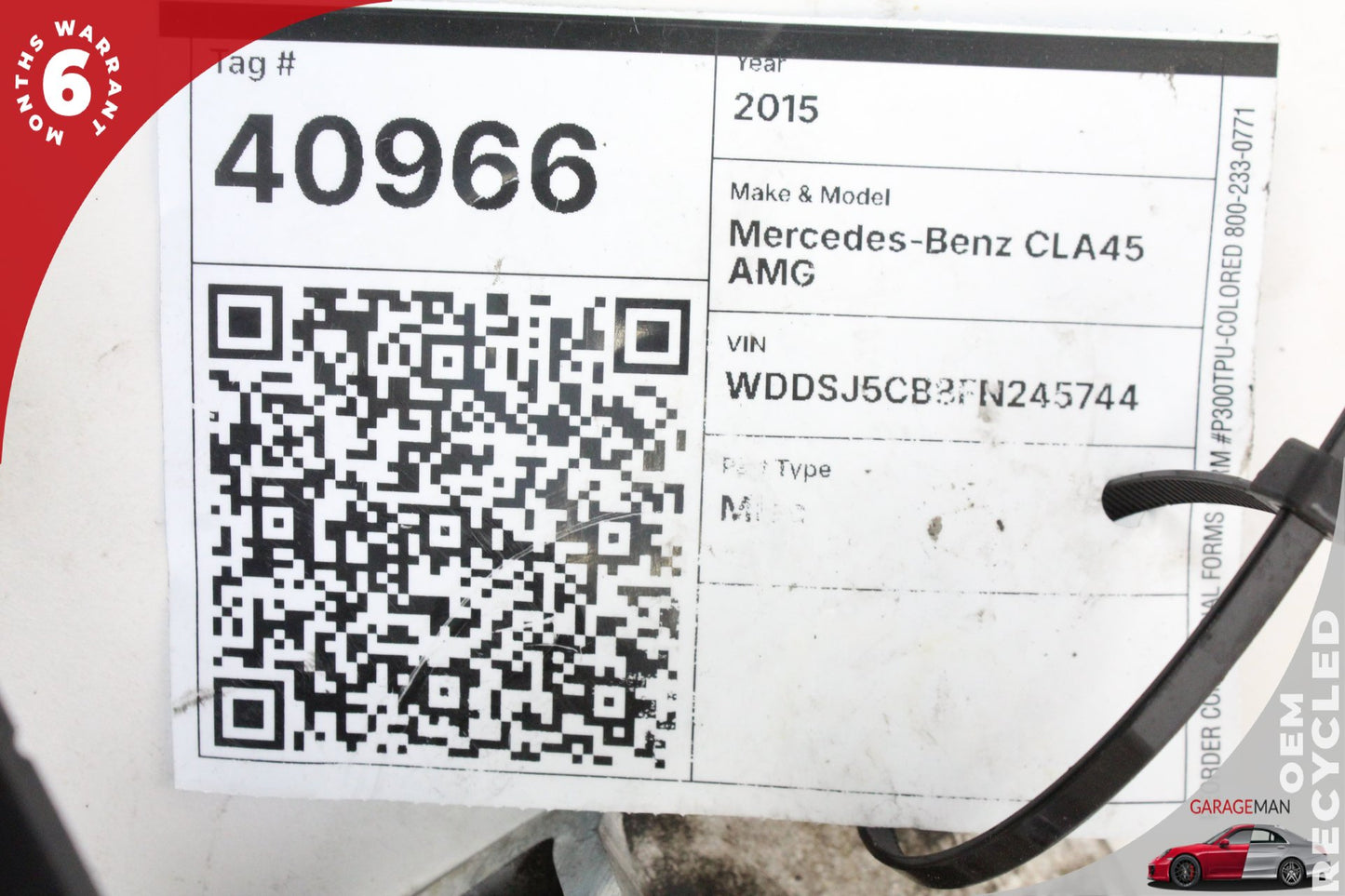 2014-2019 Mercedes W117 CLA45 AMG CLA250 Front Right Side Lower Control Arm OEM