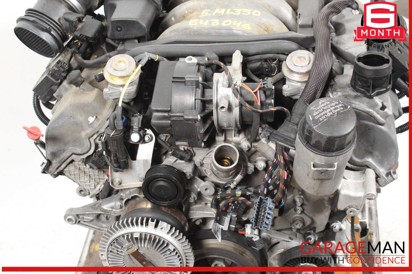 03-05 Mercedes W163 ML350 Engine Motor Block Assembly 3.7L V6 M112