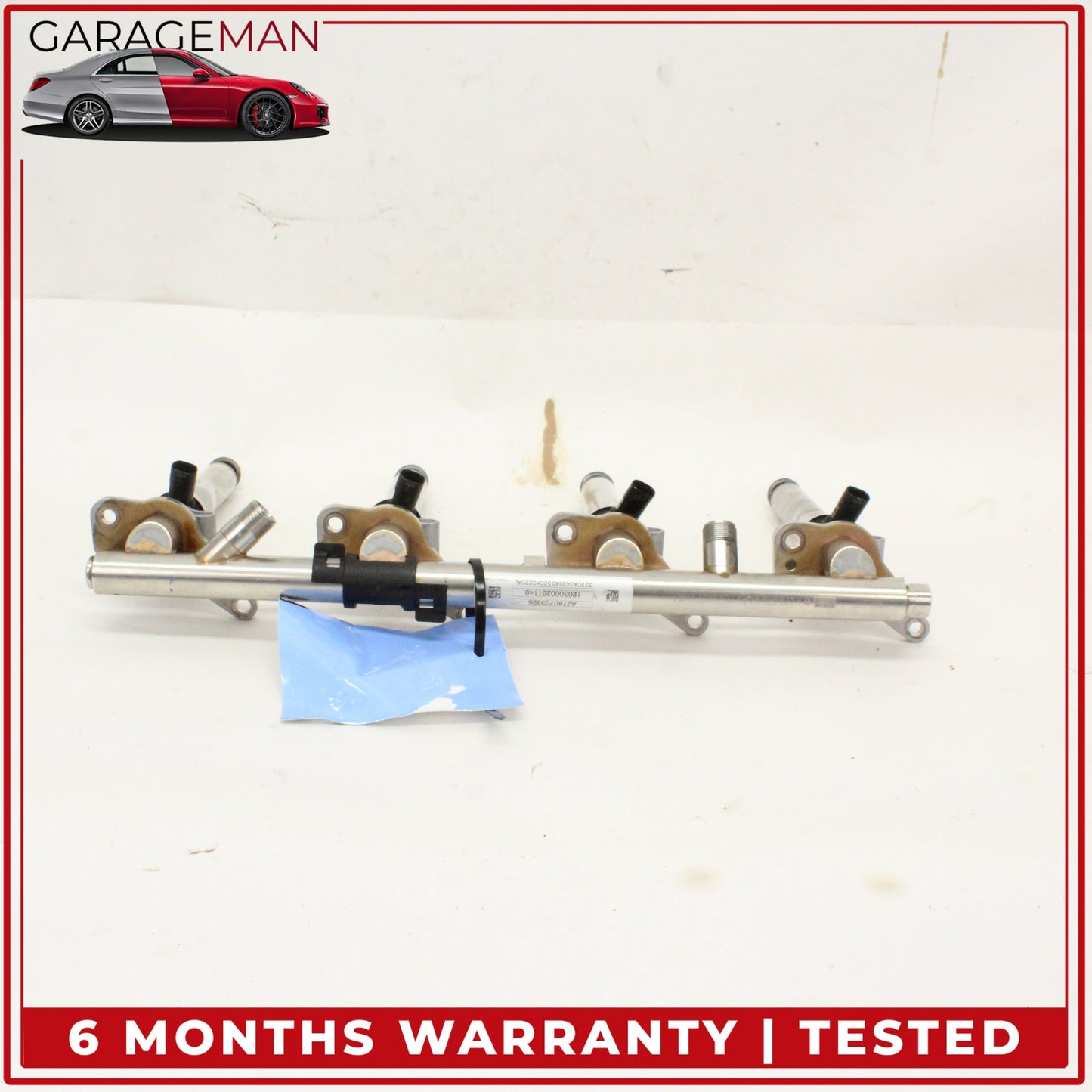 2011-2018 Mercedes W216 CL550 Fuel Injection Rail Line w/ Injectors Left Side