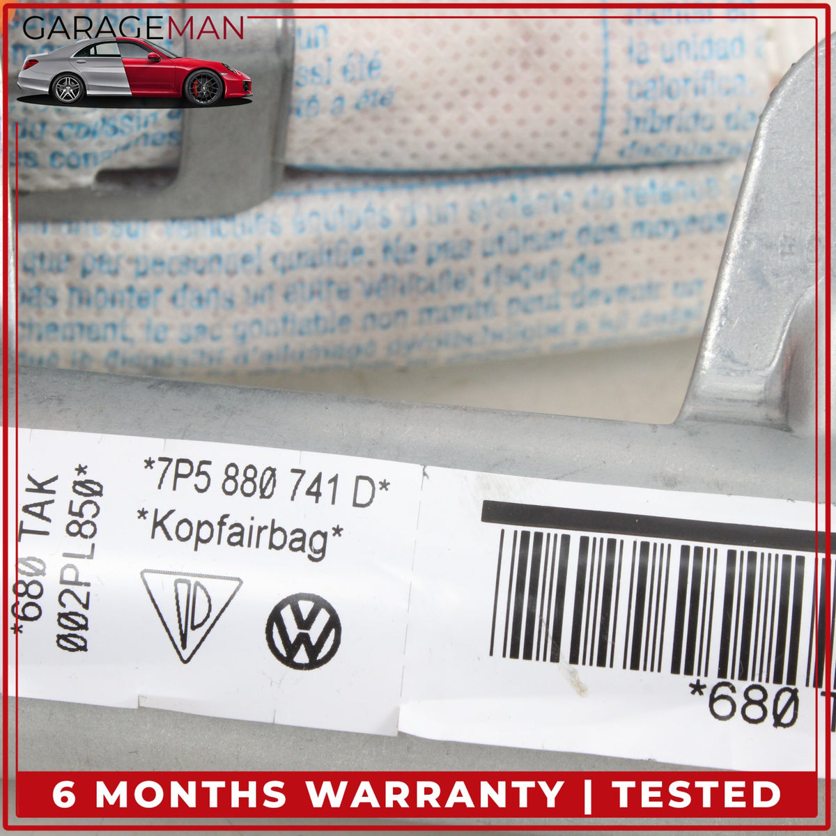 2011-2018 Porsche Cayenne 958 Left Side Roof Curtain Air Bag 7P5880741D OEM