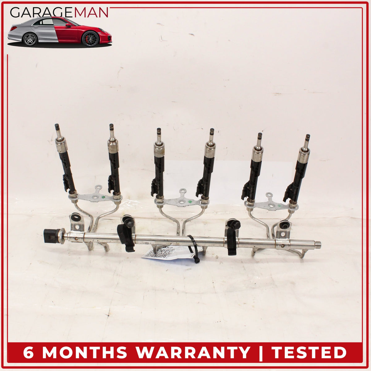 2012-2019 BMW 640i 740i 3.0L N55 Engine Motor Fuel Rail w/ Injectors 7649710 OEM