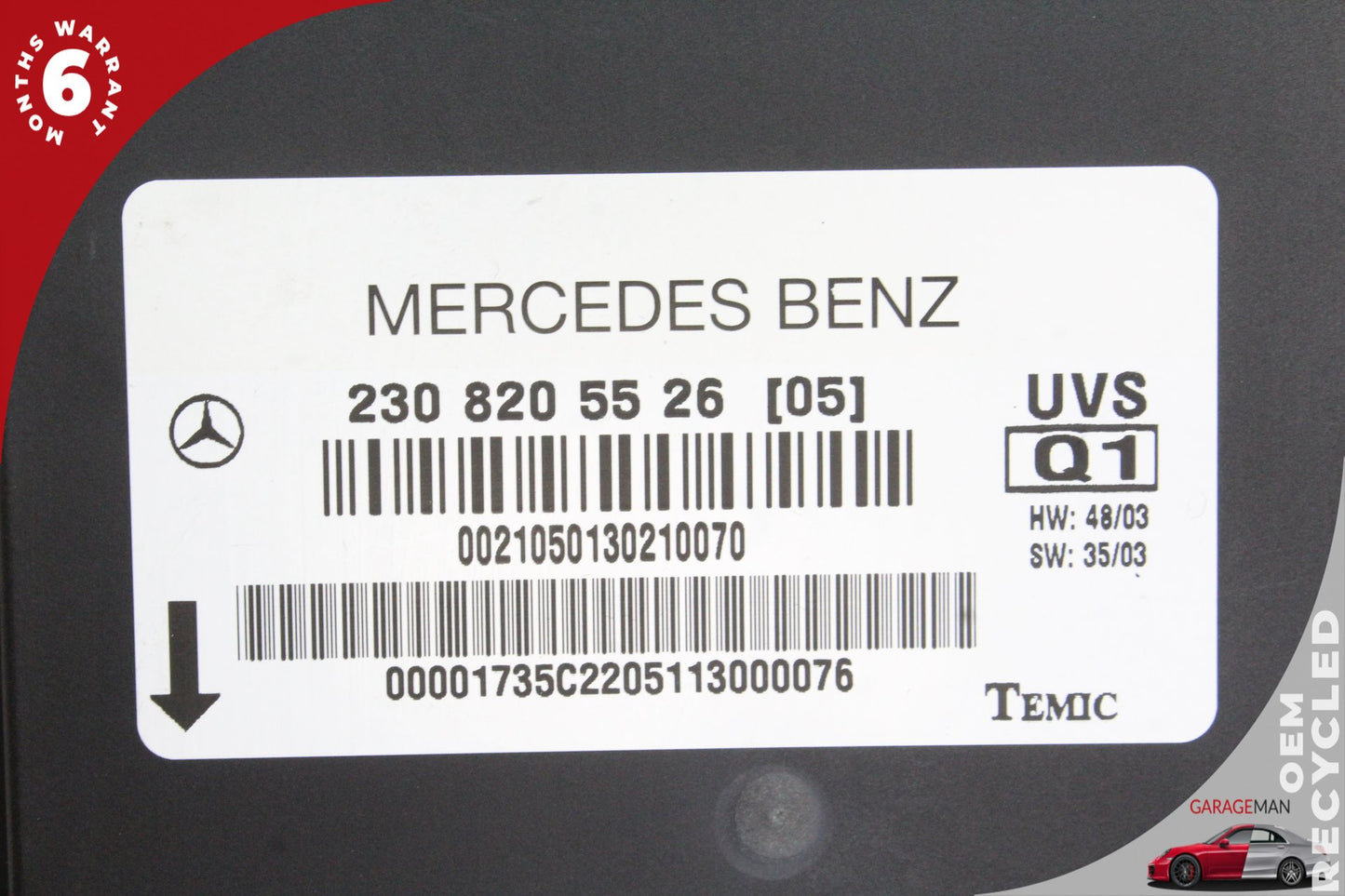 03-08 Mercedes-Benz SL500 R230 Convertible Top Control Module 2308205526