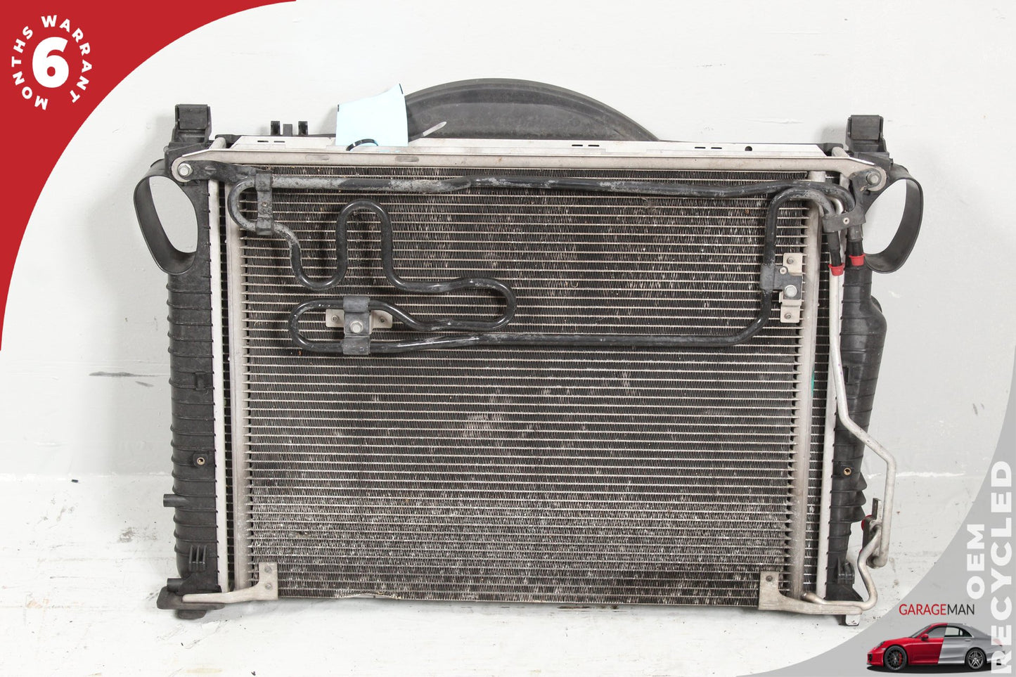 2002-2006 Mercedes W220 S500 Engine Motor Cooling Fan Shroud w/ Radiator OEM