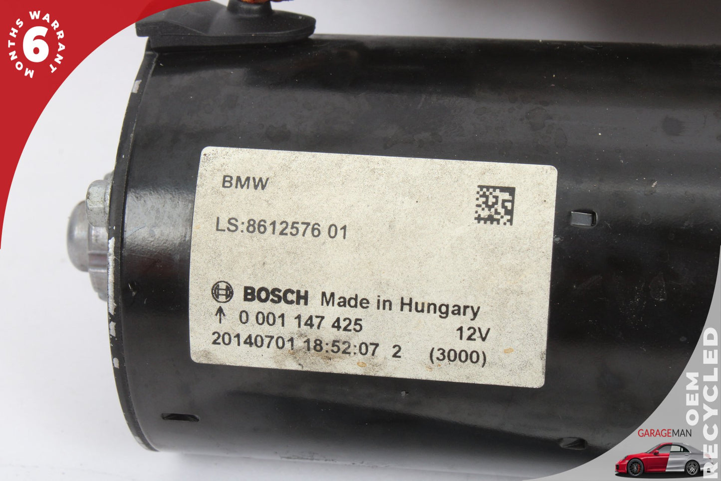 2012-2018 BMW 320i 328i 340i F30 2.0L Engine Starter Motor Bosch 12V 8612576 OEM
