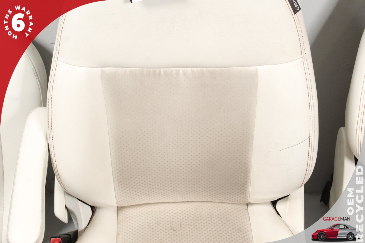 2013-2019 Fiat 500e Front and Rear Complete Seat Assembly White and Red OEM