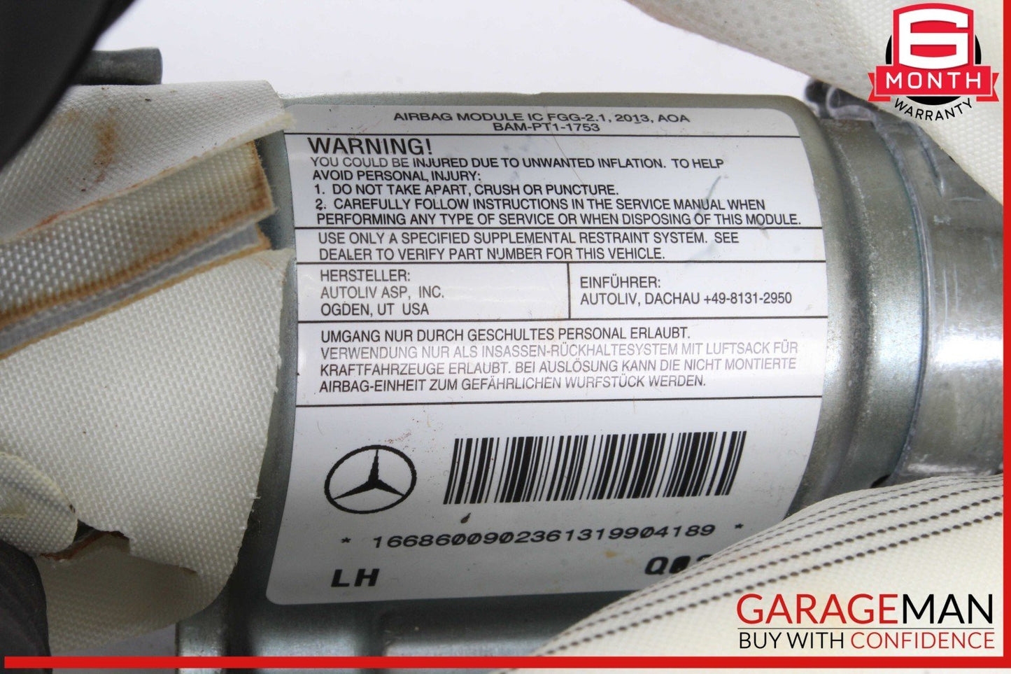13-16 Mercedes X166 GL450 4MATIC GL350 Roof Curtain Air Bag Left Driver Side OEM