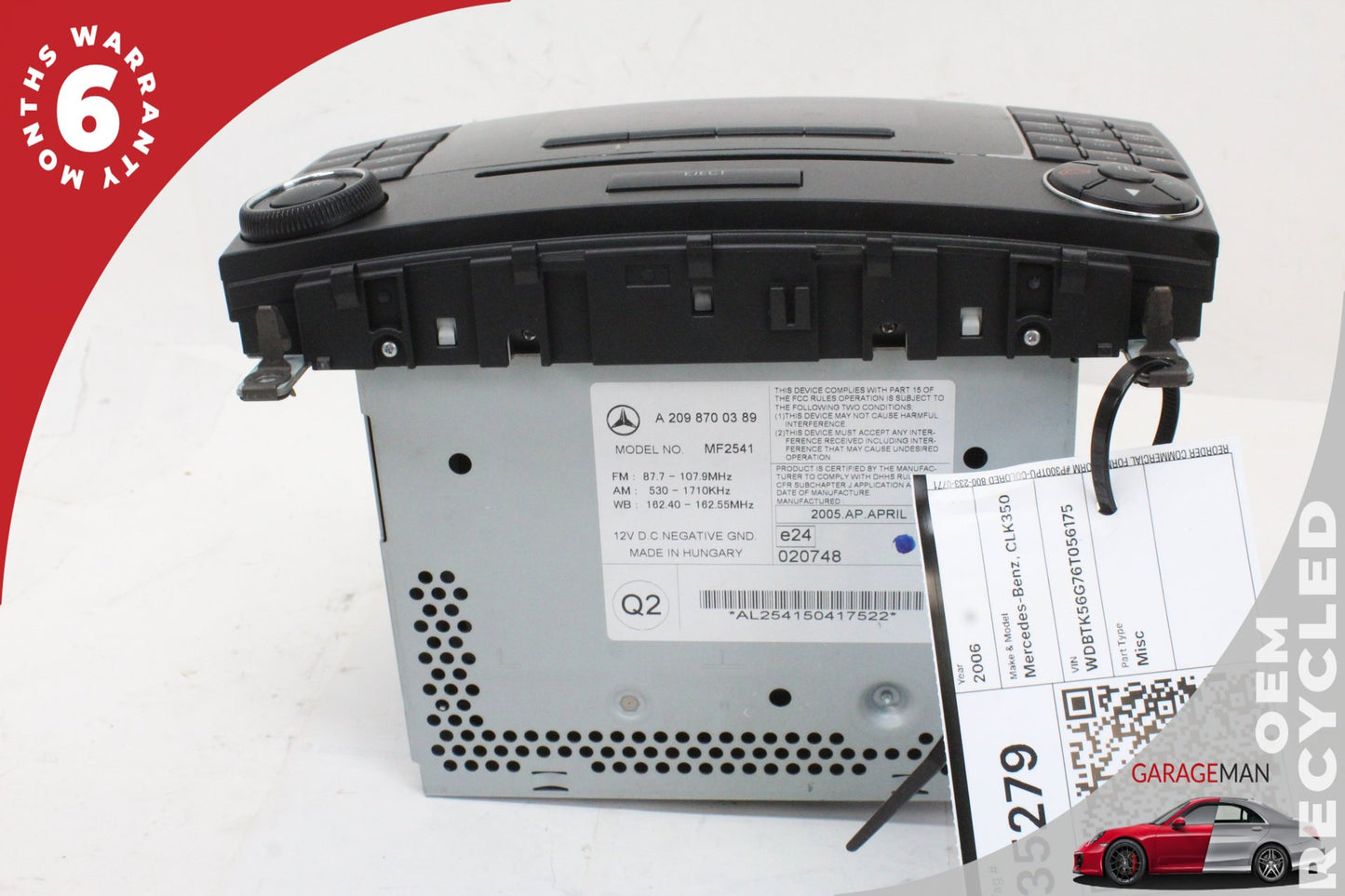 2005-2009 Mercedes W209 CLK350 CLK550 Command Head Unit Radio Navigation CD OEM