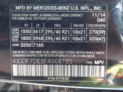 Parting Out- 2015 Mercedes-Benz GL550 X166 4Matic- 124