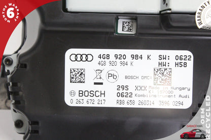 2012-2018 Audi A6 A7 Speedometer Instrument Cluster Gauge 4G8920984K OEM