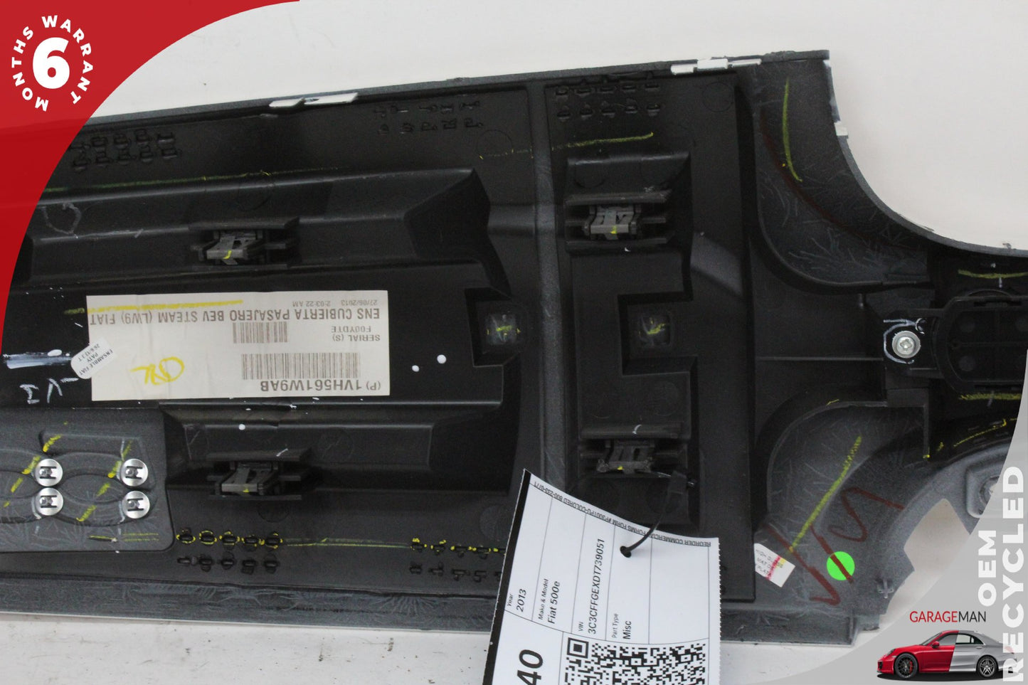 2012-2019 Fiat 500e Front Center Dashboard Instrument Panel Trim 1VH561W9AB OEM