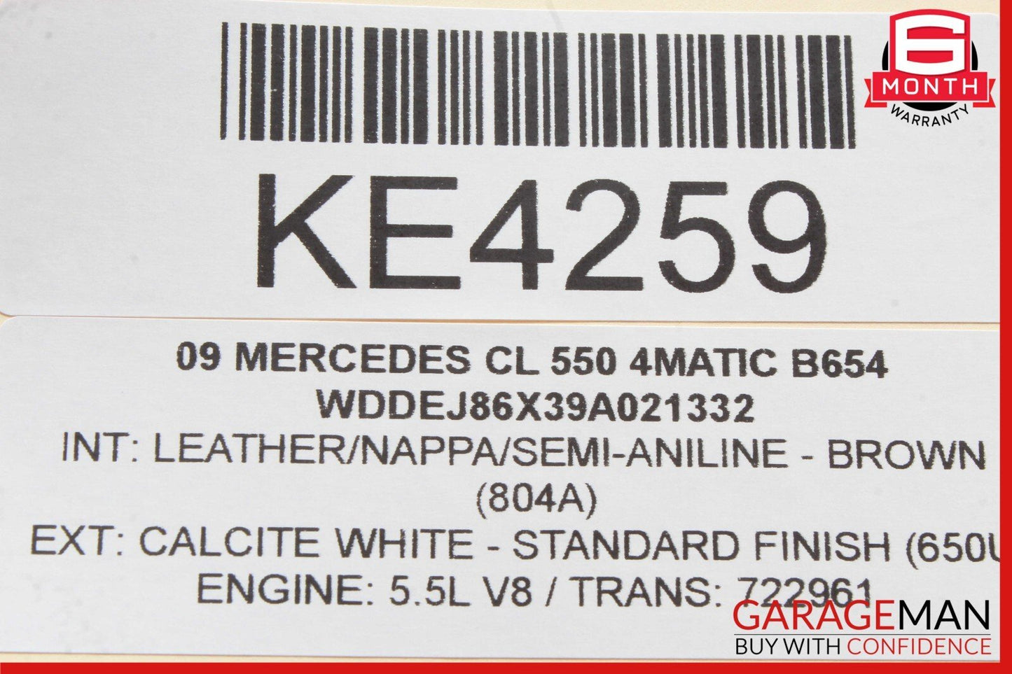 07-14 Mercedes W216 CL550 CL600 S550 S600 Rear Right Side Quarter Airbag Air Bag