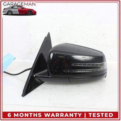 2010-2016 Mercedes W212 E350 Left Door Rear View Mirror w/ Blind Spot Black OEM