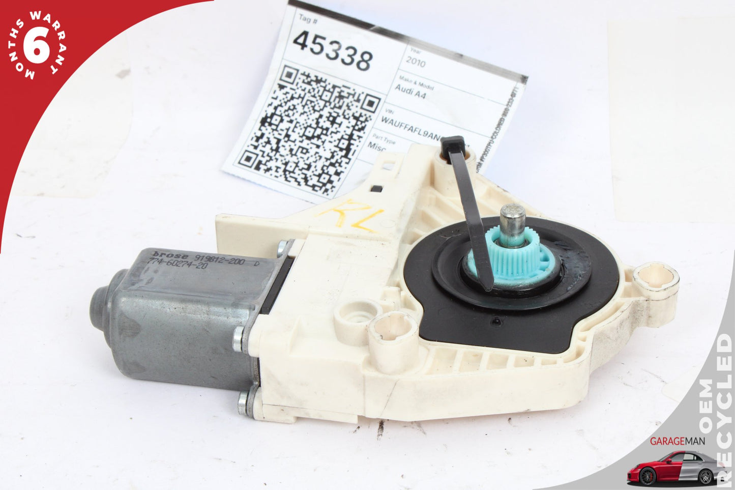 2009-2016 Audi A4 Rear Left Door Window Regulator Motor 8K0959811A