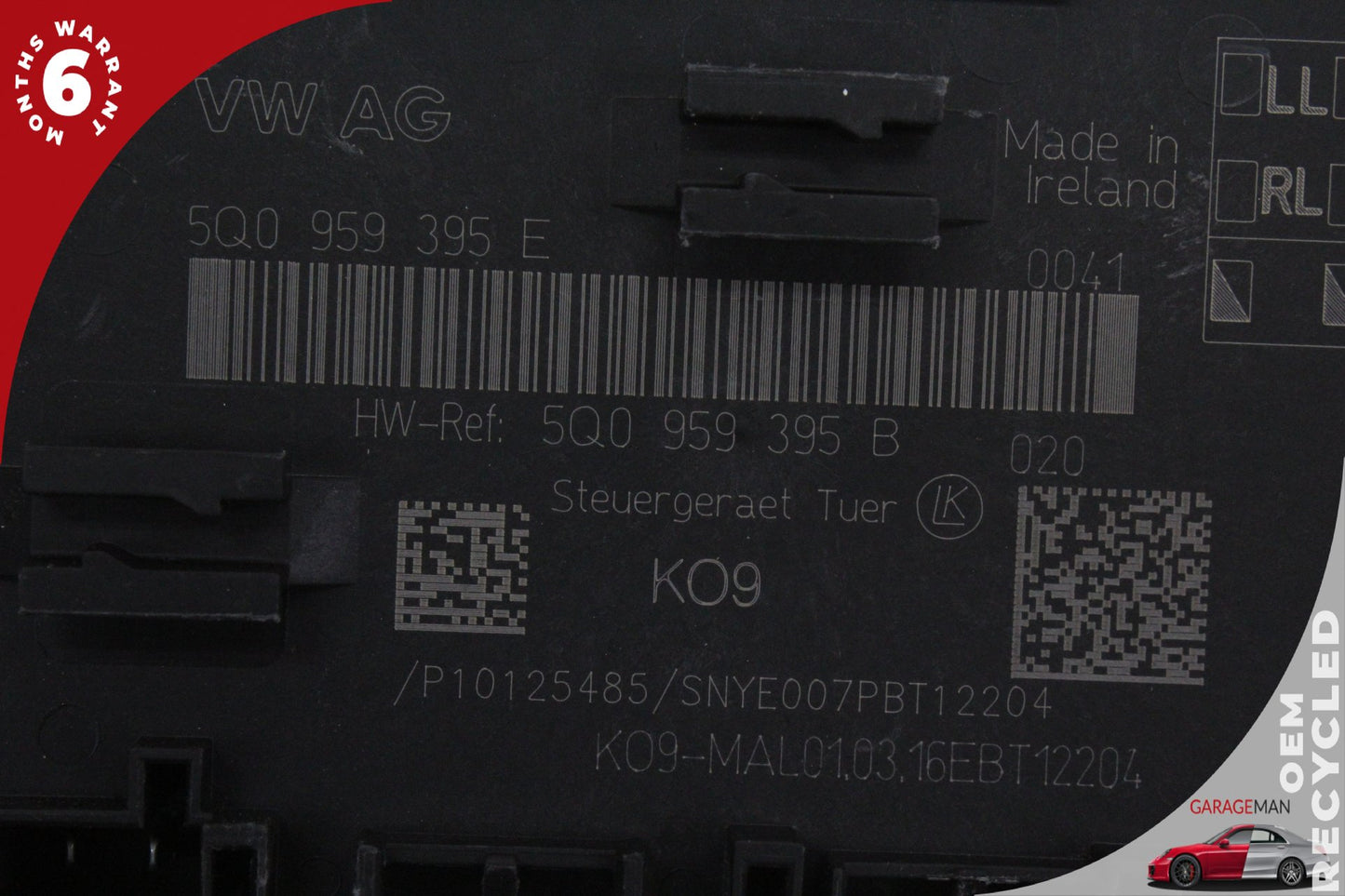 15-20 Audi A3 8V Sedan Window Control Module Rear Right 5Q0959395B Genuine