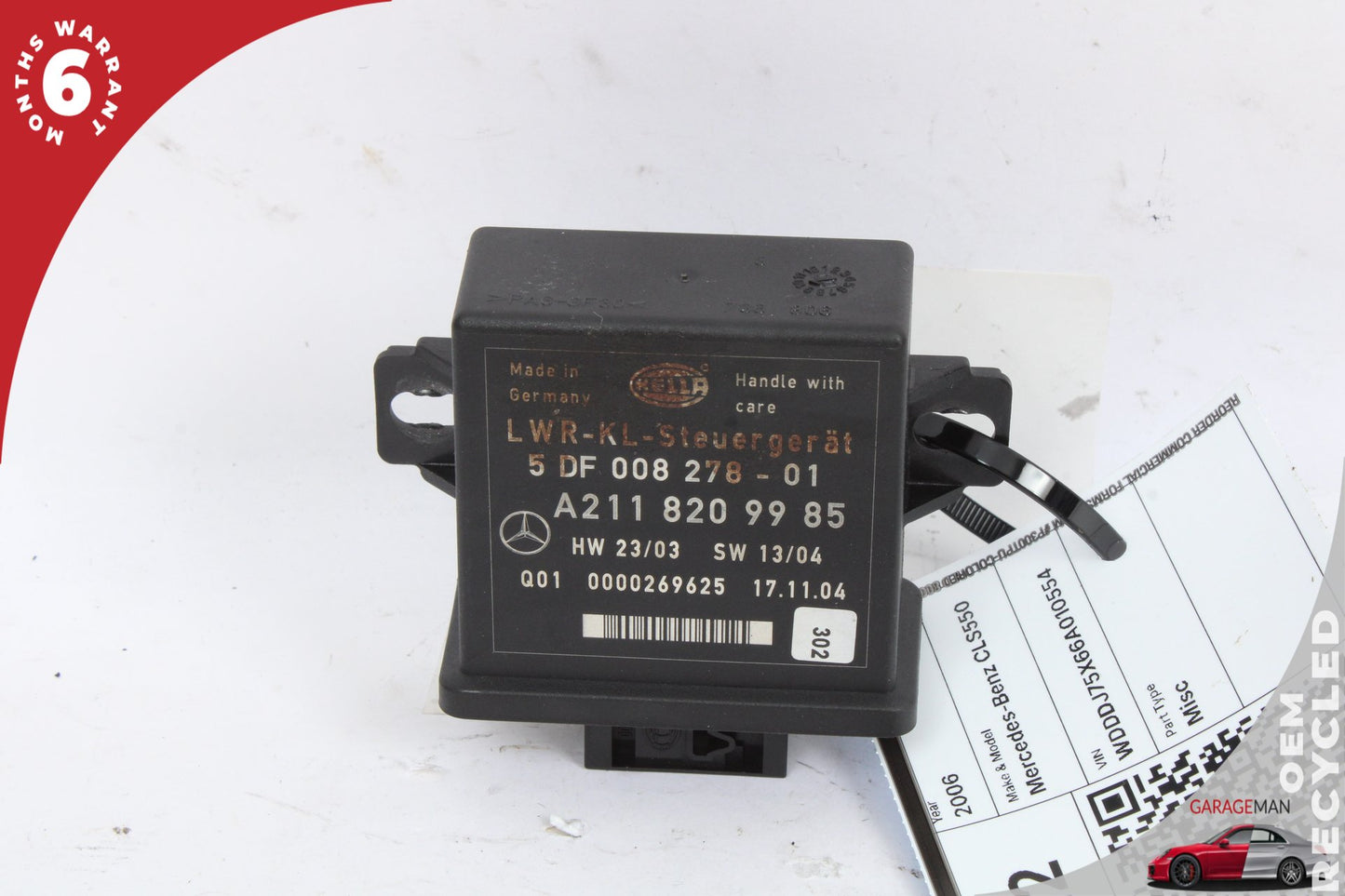 2006-2011 Mercedes W219 CLS550 Headlamp Level Control Module Unit 2118209985 OEM
