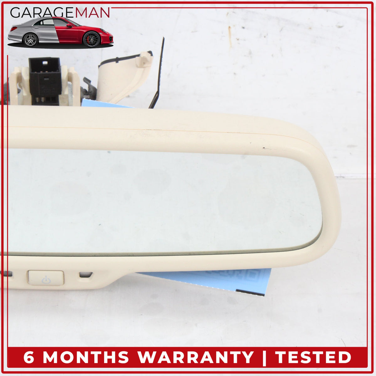 2012-2018 Audi A6 Front Upper Windshield Rear View Mirror w/ Auto Dim Beige OEM