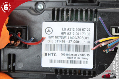 2010-2017 Mercedes-Benz E400 W207 Coupe AC Temperature Climate Control Panel 2129006727 Genuine