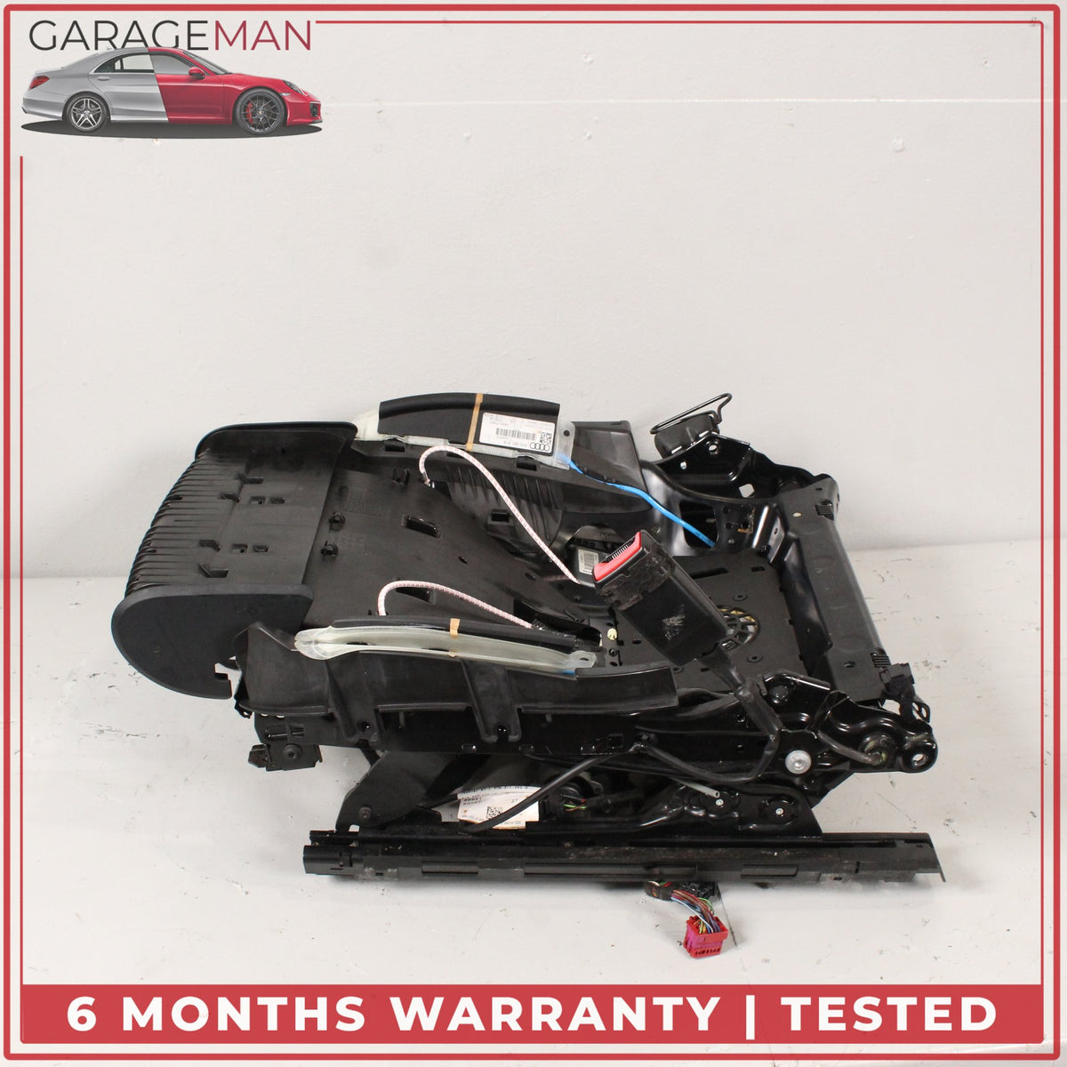 2011-2018 Audi A8 Front Right Side Lower Seat Track Frame Rail w/ Motors OEM