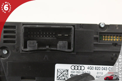 2012-2018 Audi A6 C7 AC Temperature Climate Control Panel 4G0820043L OEM