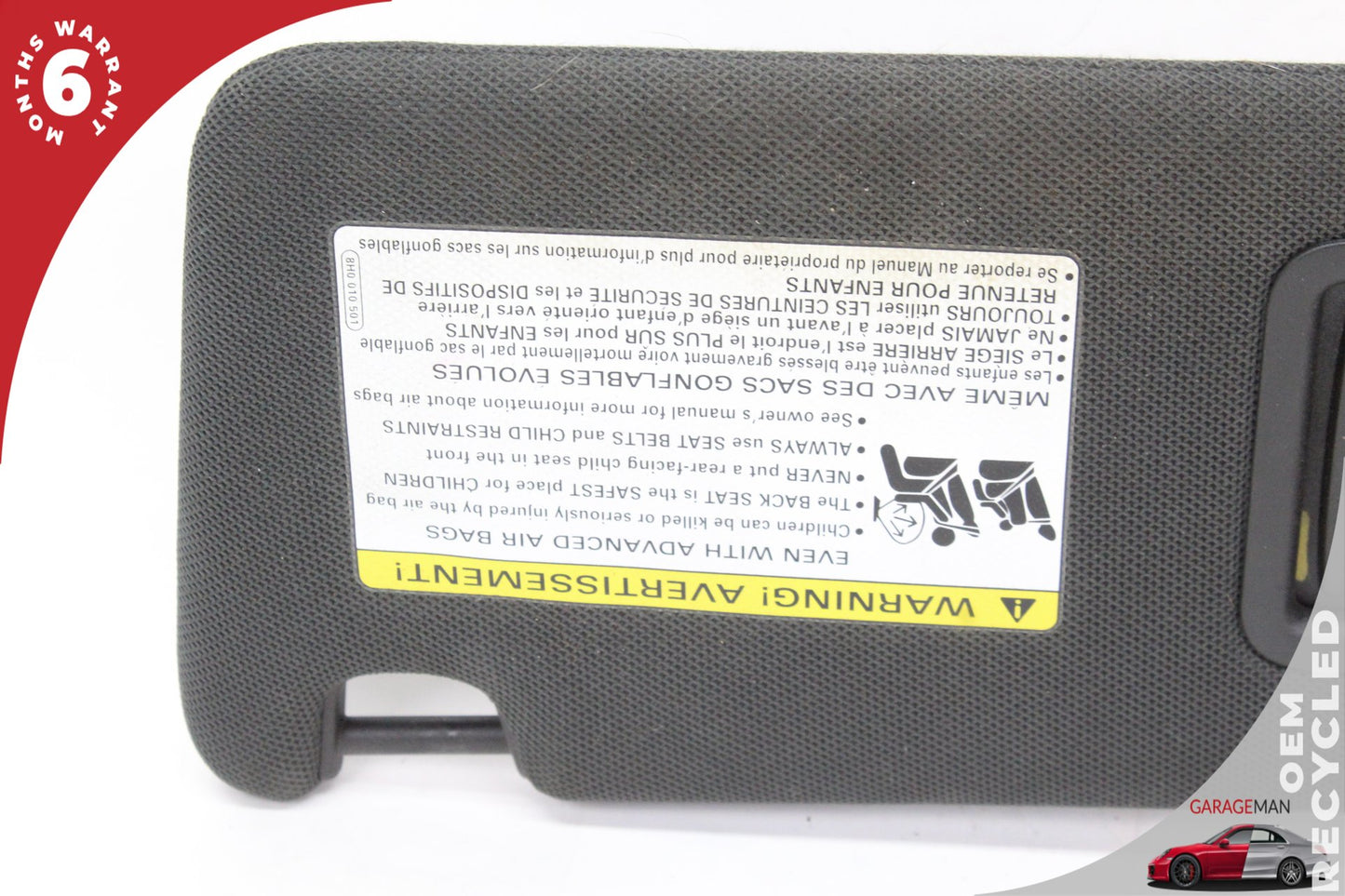 2011-2018 Audi A8 S8 Front Left Side Illuminated Sun Visor Black 4H0857551 OEM