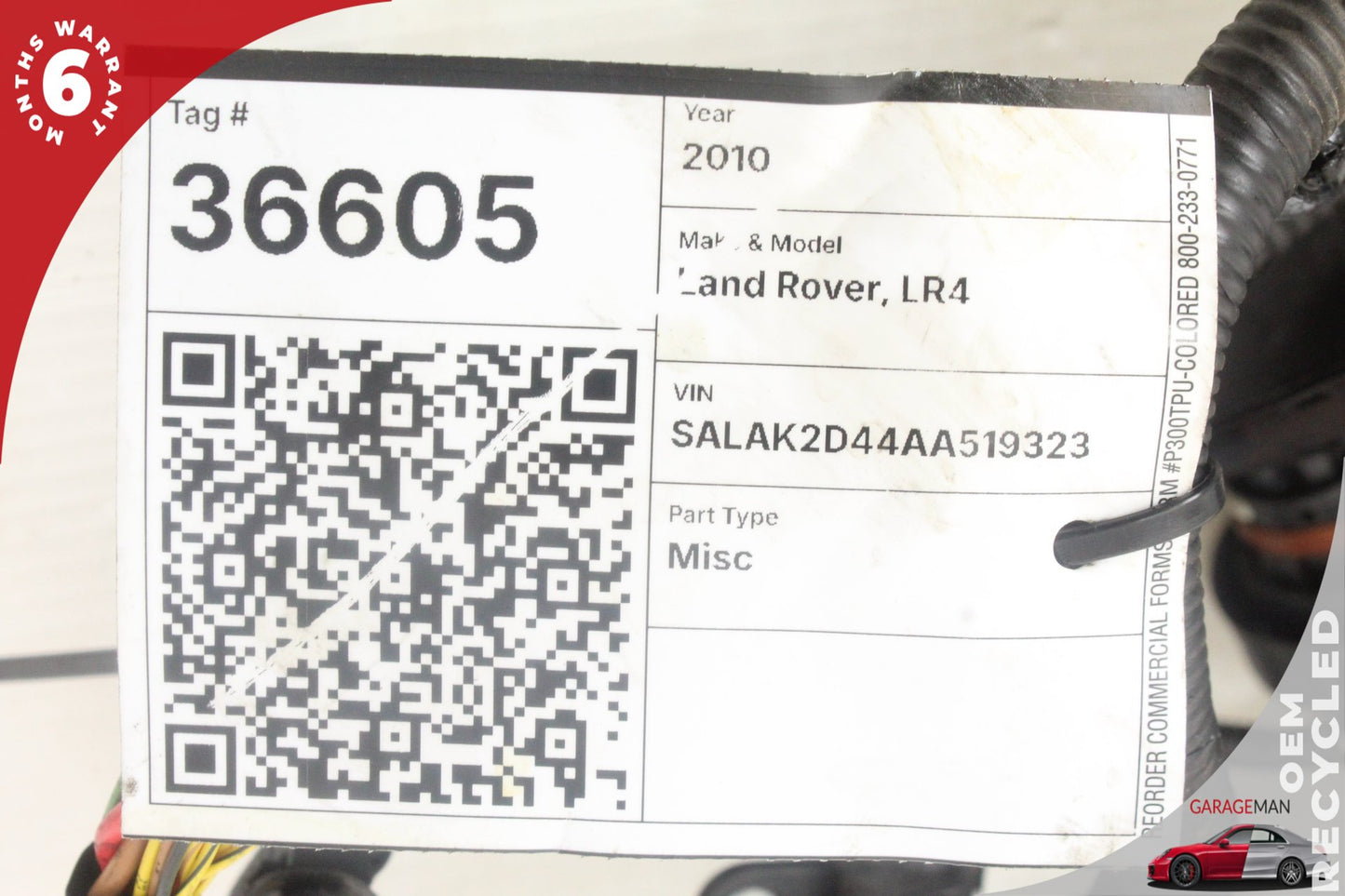 2010-2013 Land Rover LR4 SUV Transmission Wire Wiring Harness BH327C078AA OEM