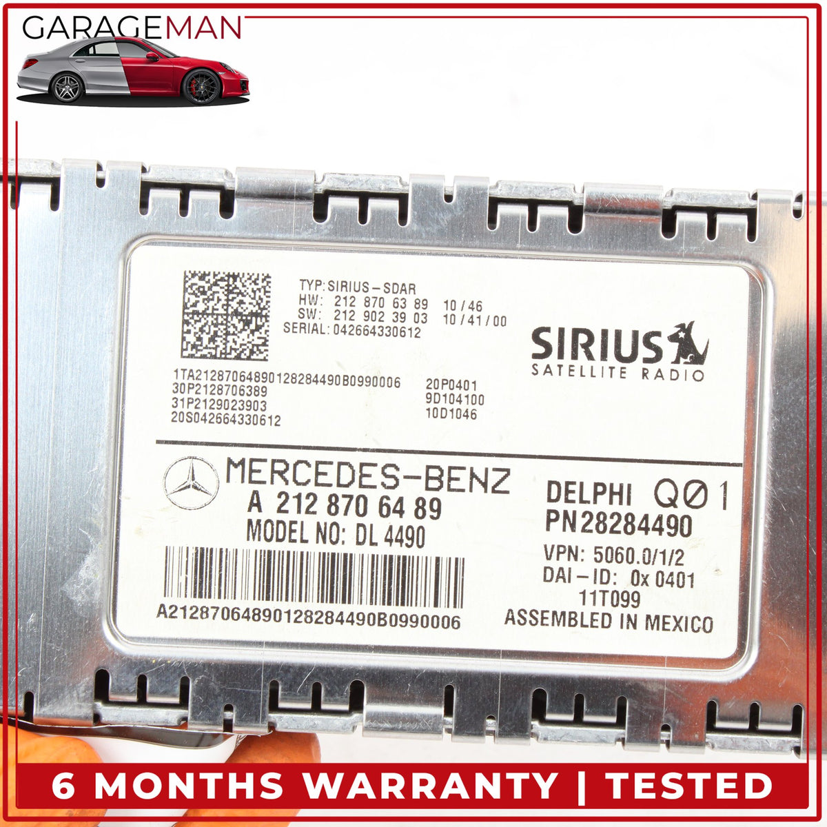 2010-2017 Mercedes W218 CLS63 AMG Sirius Satellite Radio Receiver 2128706489 OEM