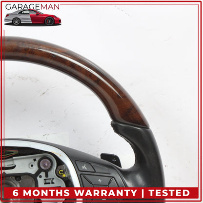 2012-2018 Mercedes W212 E350 CLS550 Steering Wheel w/ Paddle Shifters Wood OEM