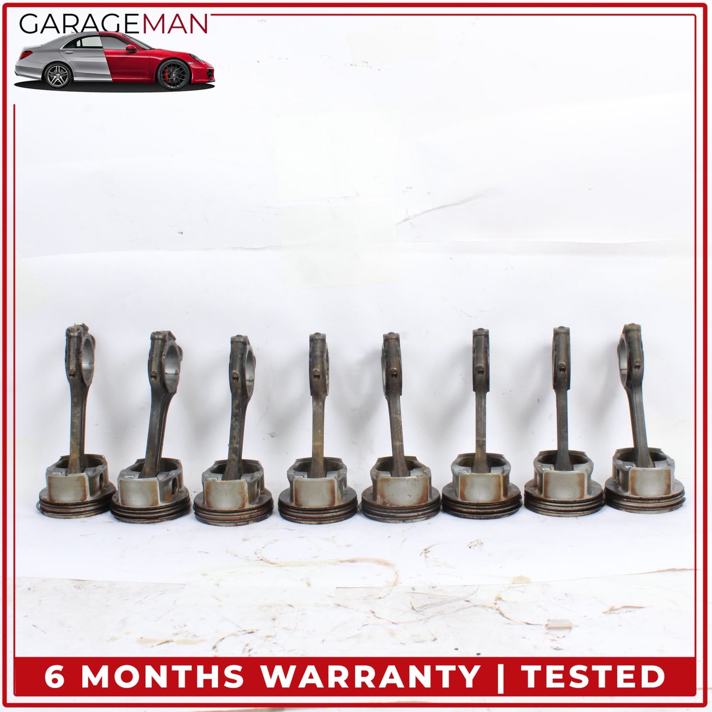 1998-2006 Mercedes W220 S430 Engine Motor Piston Connecting Rod Set of 8 OEM
