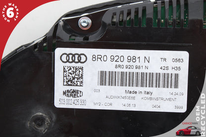 09-17 Audi Q5 8R Dash Speedometer Instrument Cluster Gauge 8R0920981N