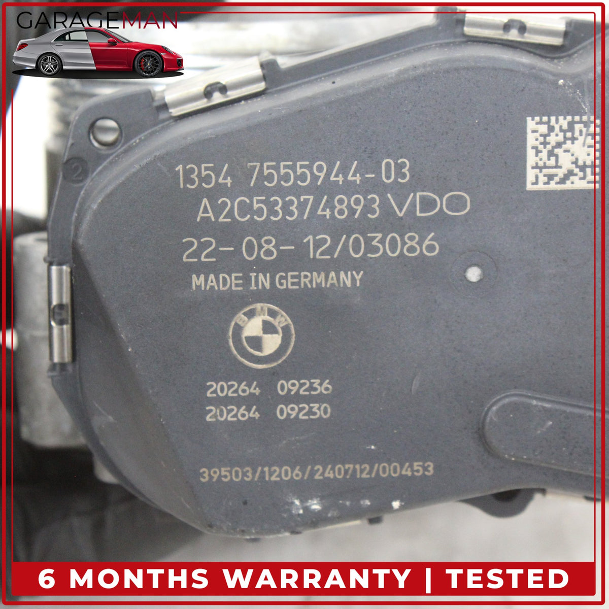 2013-2019 BMW 650i F06 Sedan Engine Throttle Valve Body 7555944 OEM